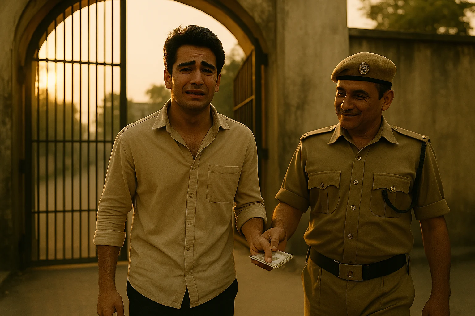 Rohit walks out of jail tearfully as a kind jailer hands him fare money